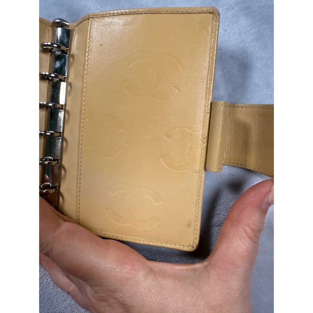Chanel Quilted Cambone Agenda/Passport Holder Tan/Black - Picture 4 of 15